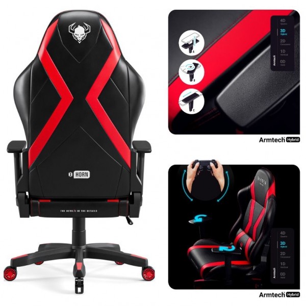 Fotel dla graczy Diablo X-Horn 2.0 Normal Size czarno-czerwony