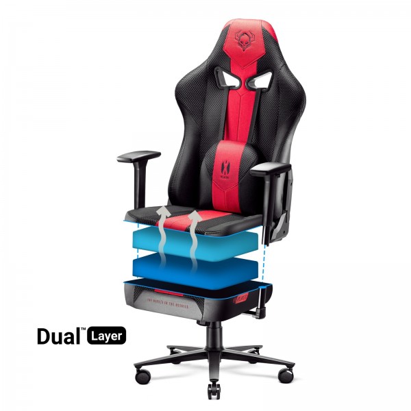 Fotel gamingowy Diablo X-Player 2.0 King Size karmazynowo-antracytowy