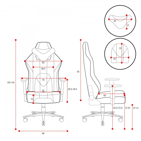 Fotel gamingowy Diablo X-Player 2.0 King Size czarno-biały