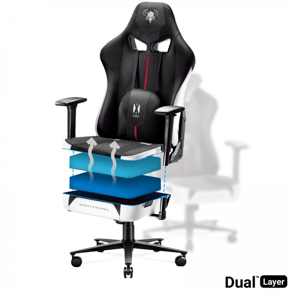 Fotel gamingowy Diablo X-Player 2.0 King Size czarno-biały