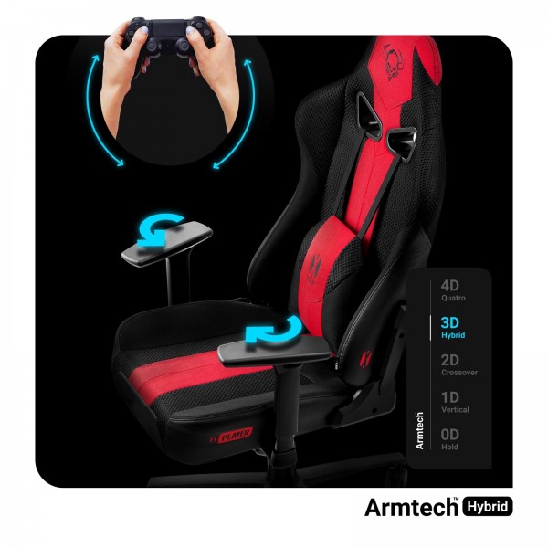 Fotel gamingowy Diablo X-Player 2.0 Normal Size karmazynowo-antracytowy