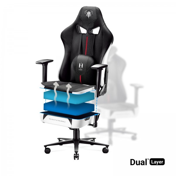 Fotel gamingowy Diablo X-Player 2.0 Normal Size czarno-biały