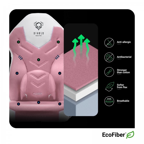Krzesło do gamingu Diablo X-Gamer 2.0 Normal Size Marshmallow Pink