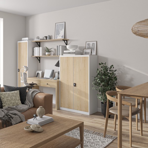 Szafa biurowa Eco Design Alex 45x40x185 cm biały/dąb sonoma
