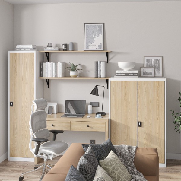 Szafa biurowa Eco Design Alex 45x40x185 cm biały/dąb sonoma