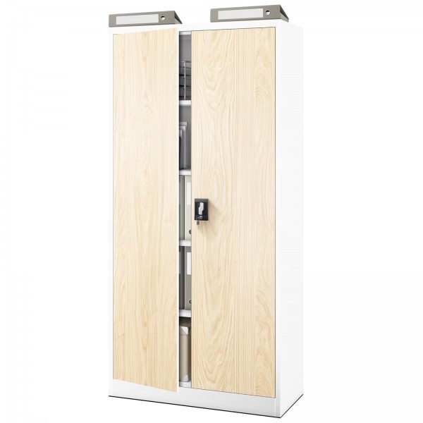 Szafa biurowa Eco Design Jan H 90x40x195 cm biały/dąb sonoma