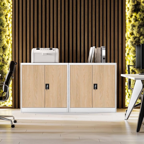 Szafka biurowa Eco Design Beata 90x40x93 cm biały/dąb sonoma