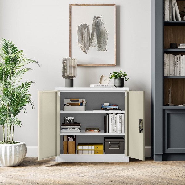 Szafka biurowa Eco Design Beata 90x40x93 cm biały/dąb sonoma