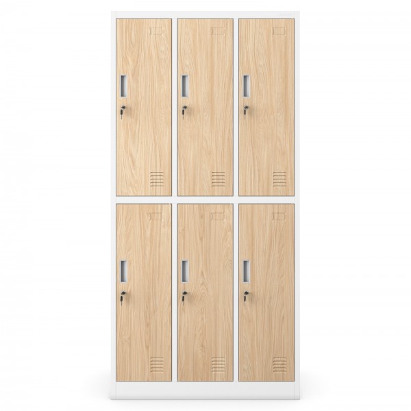 Szafa socjalna 6-drzwiowa Eco Design Igor 90x45x185 cm biały/dąb sonoma
