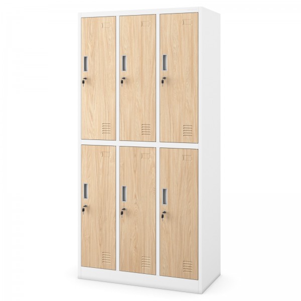 Szafa socjalna 6-drzwiowa Eco Design Igor 90x45x185 cm biały/dąb sonoma
