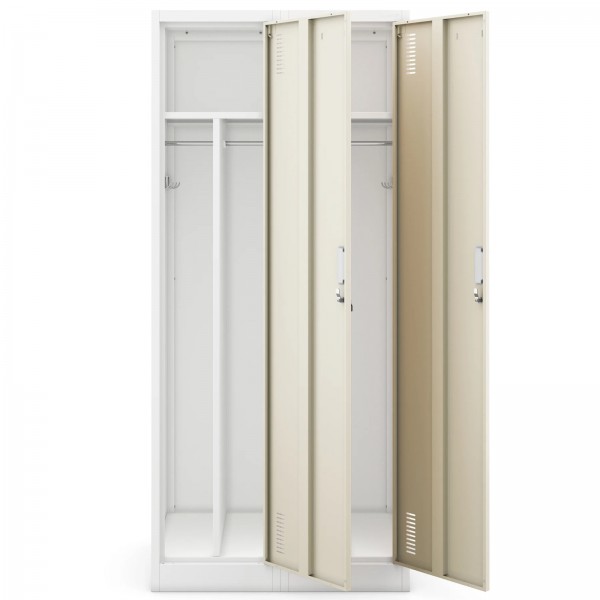 Szafa socjalna czterokomorowa Eco Design Kacper 80x50x180 cm biały/dąb sonoma