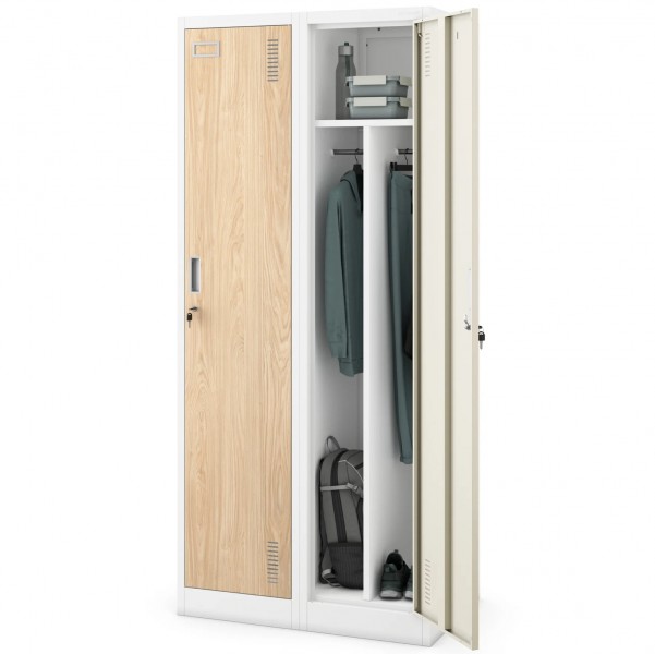 Szafa socjalna czterokomorowa Eco Design Kacper 80x50x180 cm biały/dąb sonoma