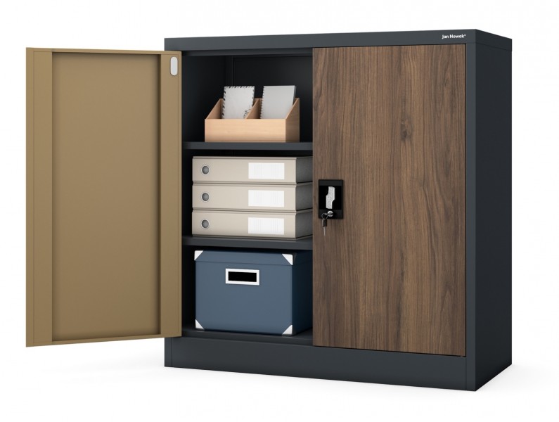 Szafka biurowa Eco Design Beata 90x40x93 cm antracyt/orzech