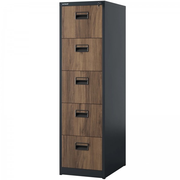 Metalowa szafka kartotekowa 46 x 62 x 162,5 cm, Eco Design Sara V5, kolor antracyt/orzech
