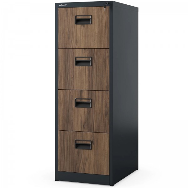 Szafka kartotekowa Eco Design Sara V4, 46x62x132 cm, antracyt/orzech