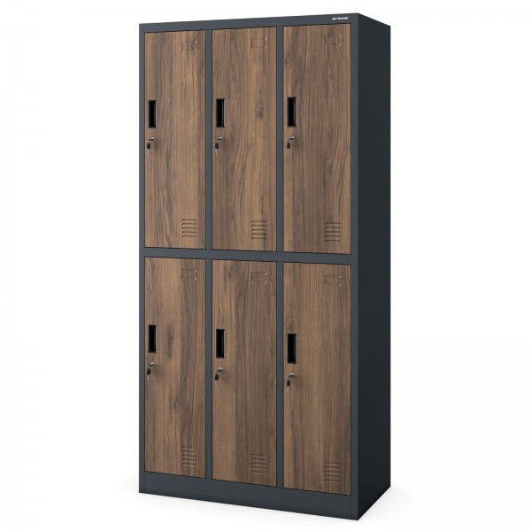 Szafa socjalna 6-drzwiowa Eco Design Igor 90x45x185 cm antracyt/orzech
