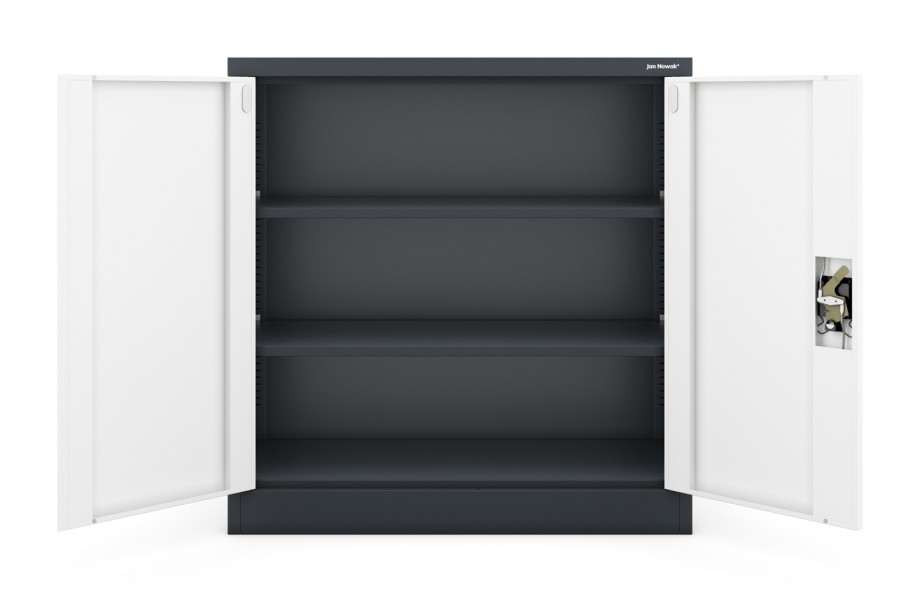 Szafka biurowa na dokumenty Beata 90x40x93 cm antracyt/biały