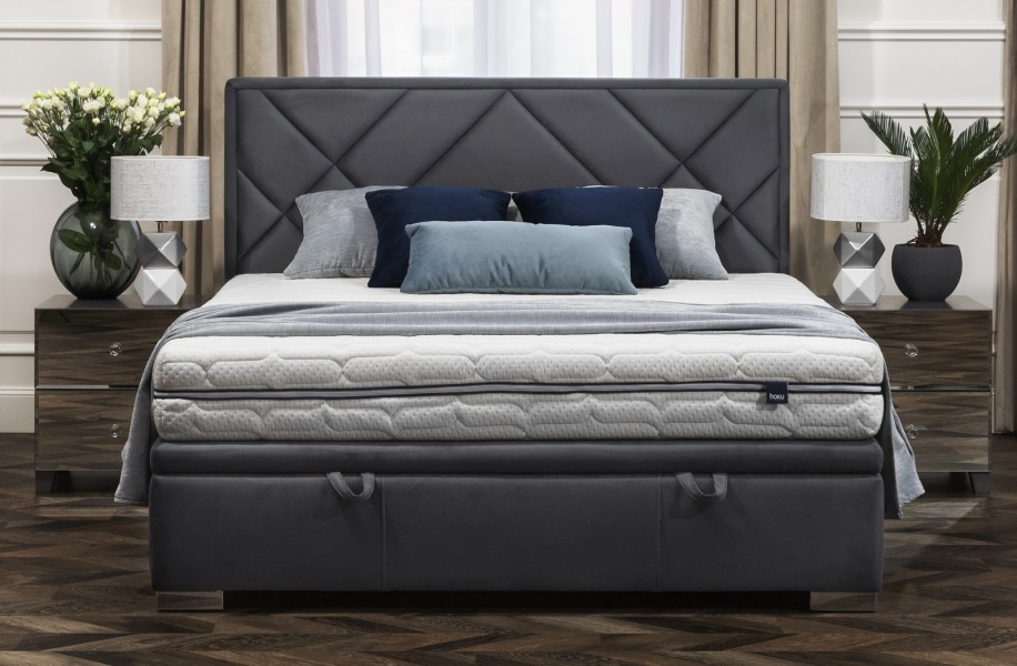 Łóżko z pojemnikiem na pościel Linares Slim 160 x 200 solar 96 nóżka NCR2