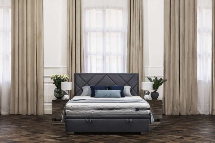 Łóżko z pojemnikiem na pościel Linares Slim 160 x 200 solar 96 nóżka NCR2
