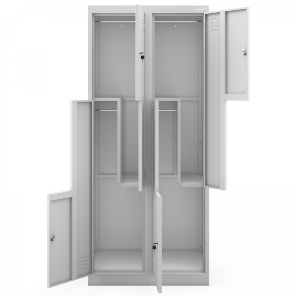 Szafa socjalna czterokomorowa Julia 80x45x185 cm szara