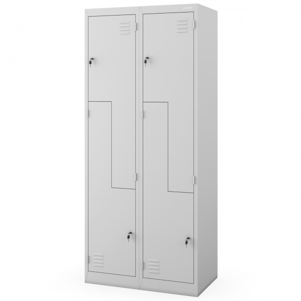 Szafa socjalna czterokomorowa Julia 80x45x185 cm szara
