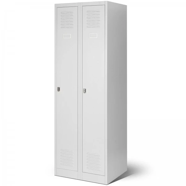 Dwudrzwiowa szafa BHP wąska 60x50x180 cm Kacper 2 szara