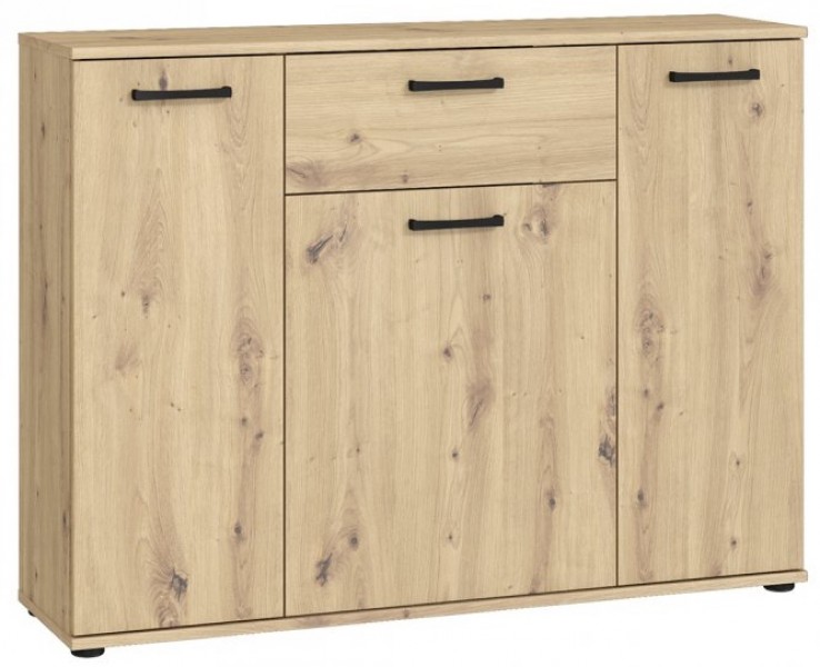 Trzydrzwiowa komoda z szufladą Niko 35-D78 dąb Artisan