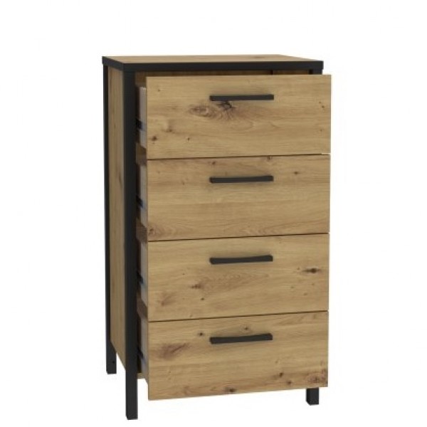 Wąska komoda z 4 szufladami loft Kirikus 214