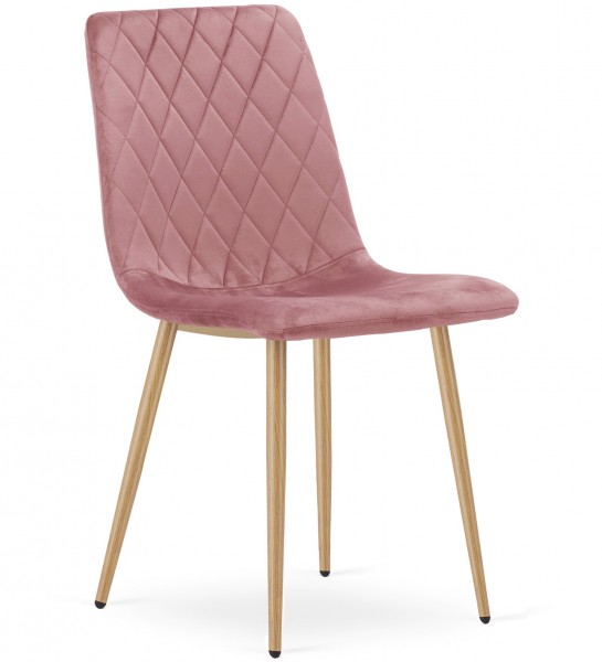 Krzesło z metalowymi nogami w kolorze drewna Turin aksamit