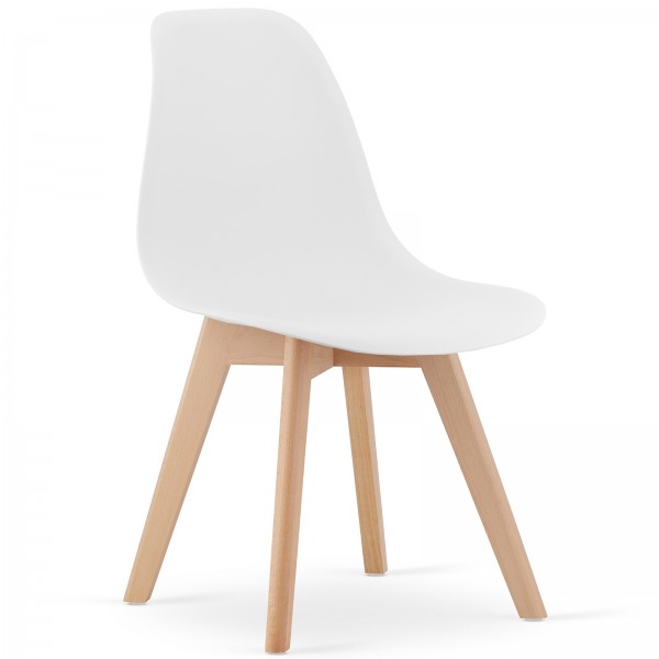 Krzesło z drewnianymi nogami i siedziskiem z tworzywa Kito