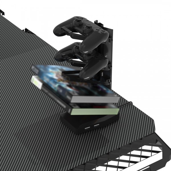 Czarne biurko do gamingu Gamset Snake 1.0