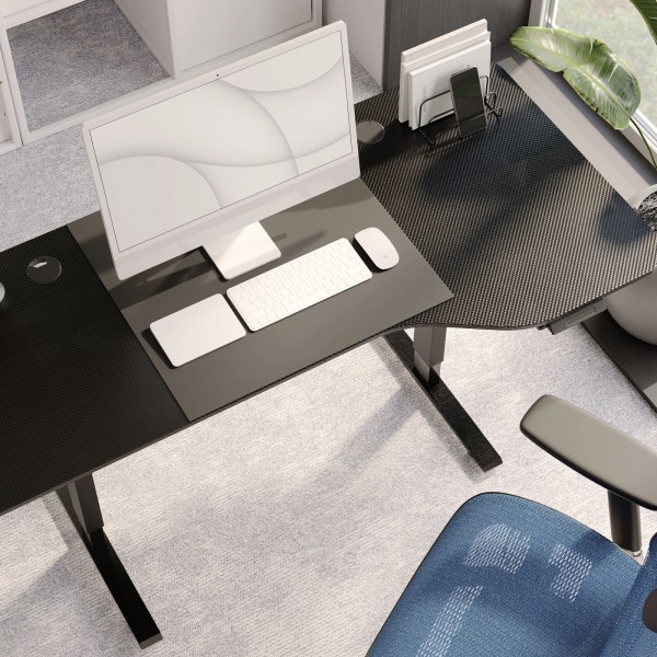 Biurko pracownicze z elektryczną regulacją wysokości Ella 160x75 cm czarne