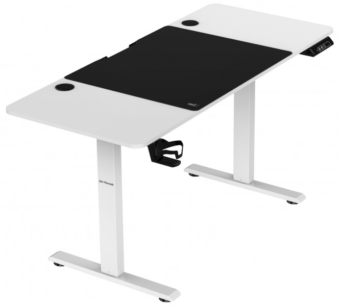 Biurko komputerowe z elektryczną regulacją wysokości Rob 140x60 cm białe