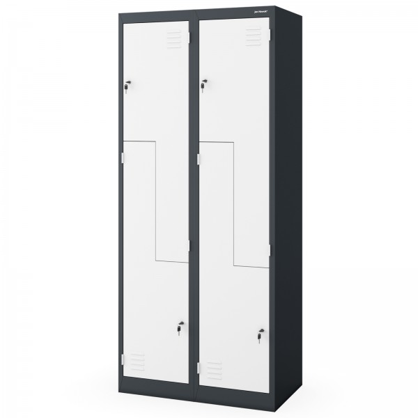 Szafa socjalna czterokomorowa Julia 80x45x185 cm antracyt/biały