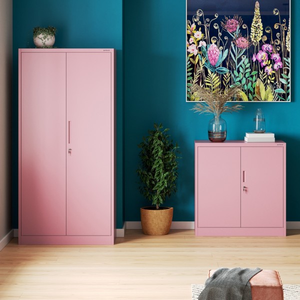Szafka biurowa Fresh Style Beata 90x40x93 cm pudrowy róż
