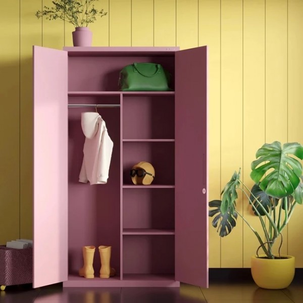 Socjalna szafa ubraniowa Dawid Fresh Style 90x45x185 cm pudrowy róż