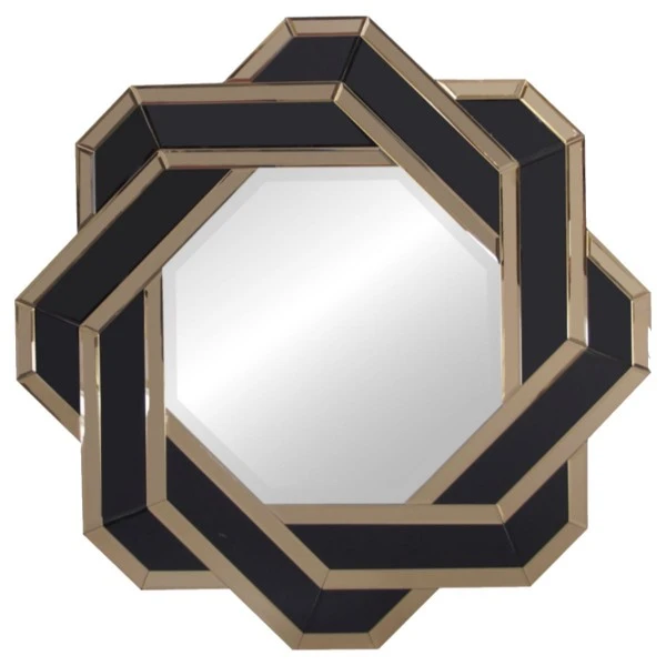 Ozdobne lustro geometryczne Silvia 80 cm ciemnozłote