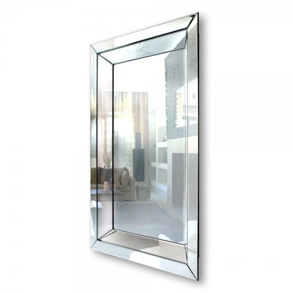 Duże lustro ścienne w fazowanej ramie 120/80 cm
