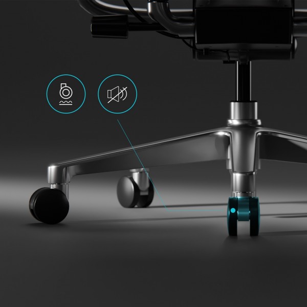 Ergonomiczny fotel z regulowanym podnóżkiem Brave V-Kinetic czarny