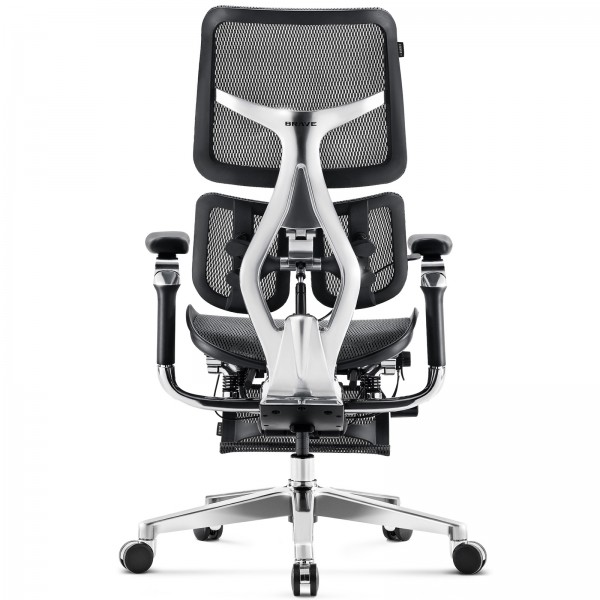 Ergonomiczny fotel z regulowanym podnóżkiem Brave V-Kinetic czarny