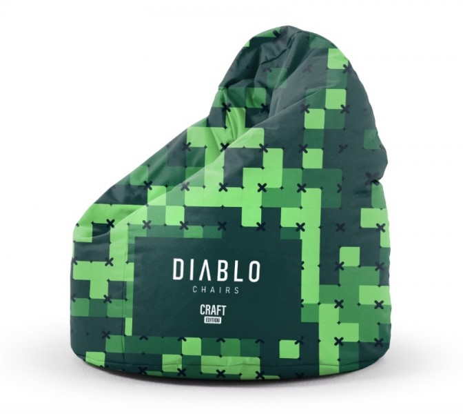 Dziecięca pufa gamingowa z granulatem Diablo Chairs, Craft Edition