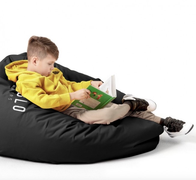 Dziecięca pufa gamingowa z granulatem Diablo Chairs, czarna
