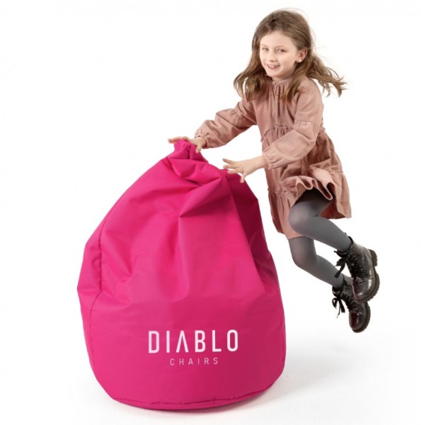 Dziecięca pufa gamingowa z granulatem Diablo Chairs, różowa