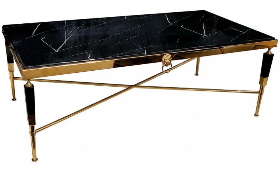 Stylizowany stolik prostokątny z czarnego marmuru Monaco 130