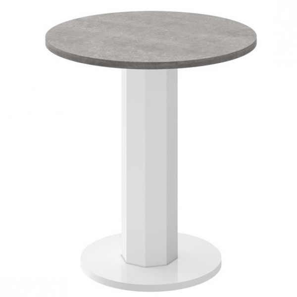 Okrągły stolik kawowy Solo Mini 60 z blatem w imitacji betonu