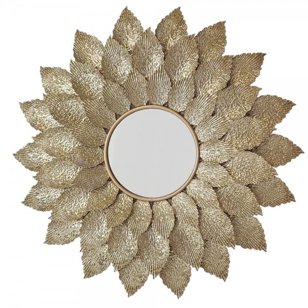 Ozdobne lustro z ramą w kształcie liści Fiori złote