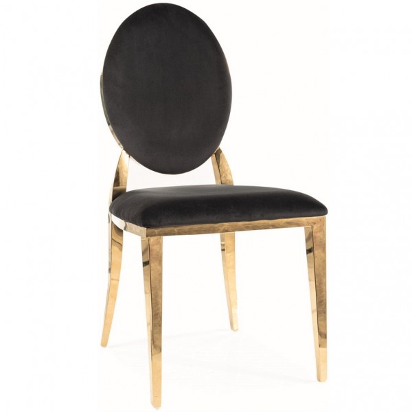 Aksamitne krzesło jadalniane w stylu glamour King Velvet