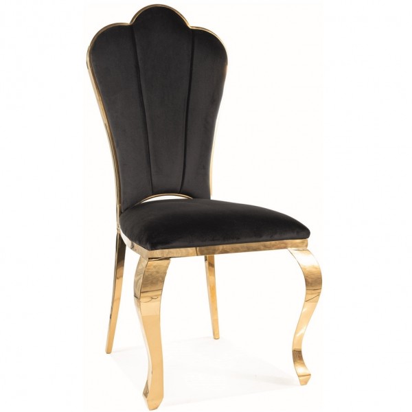 Krzesło jadalniane glamour tapicerowane aksamitem Queen Velvet