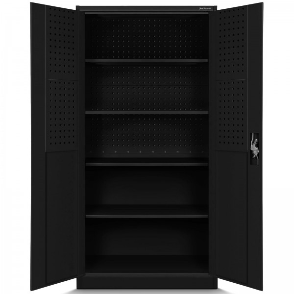 Metalowa szafa warsztatowa Bruno All Black 92x50x185 cm czarna