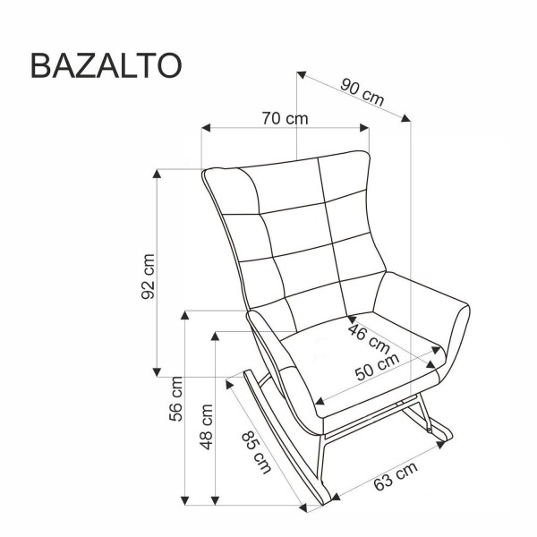 Fotel bujany Bazalto w nowoczesnym stylu